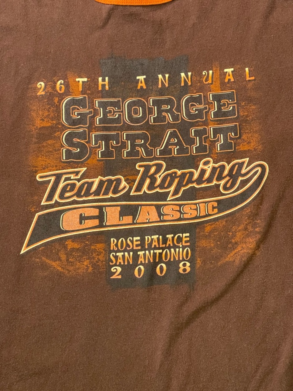 Vintage 2008 George Strait Team Roping Classic Rodeo Ringer T-Shirt – 2X 🤠 - Picture 2 of 4